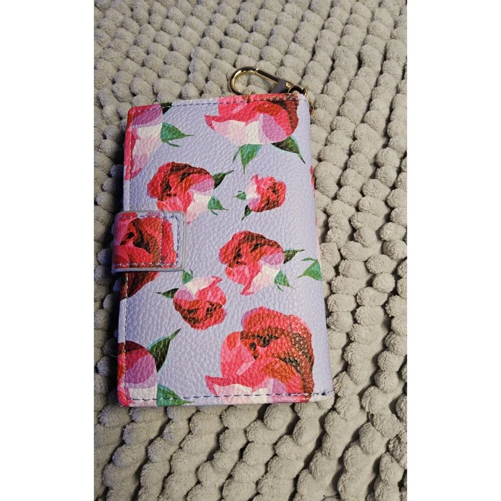 Preloved Betsey Johnson Flap Wallet Lavender  with rose floral pattern